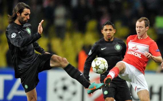 UEFA CL, Spartak Moscow v Celtic, Giorgos Samaras, Aiden McGeady