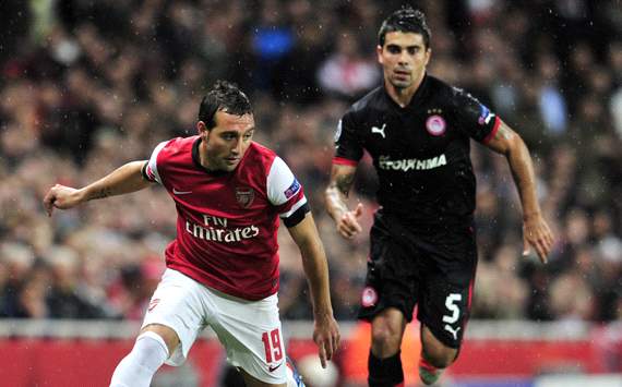 UEFA Champions League, Arsenal v Olympiakos FC, Santi Cazorla, Paulo Machado