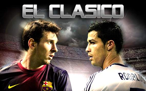 Promo El Clásico Lionel Messi-Cristiano Ronaldo con texto