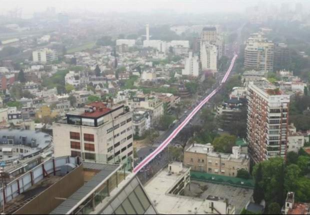 River Plate fans unveil world's longest football flag