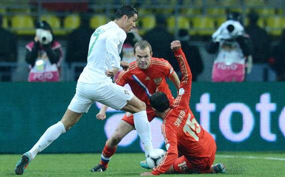 FIFA 2014 World Cup qualifying  -Cristiano Ronaldo -  Roman Shirokov , Russia and Portugal