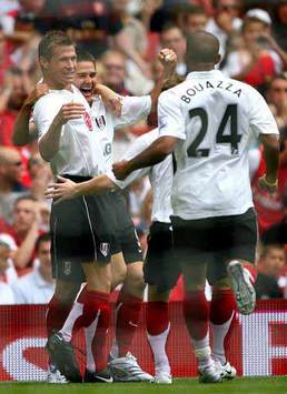David Healy, McBride and Bouazza, Arsenal - Fulham ,Barclays Premier League (PA)