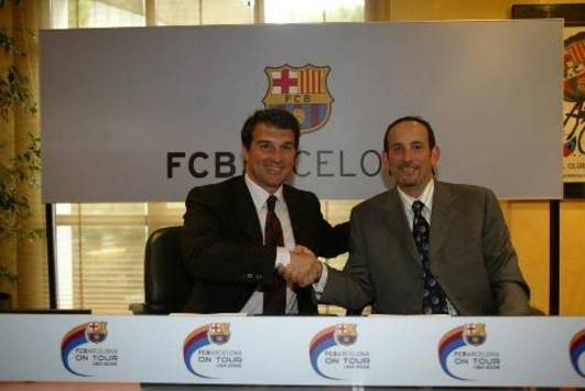 Barcelona's Joan Laporta and MLS's Don Garber