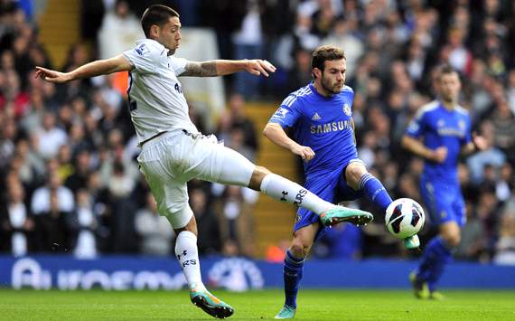 EPL; Tottenham Hotspur's Vs Chelsea, Clint Dempsey; Juan Mata
