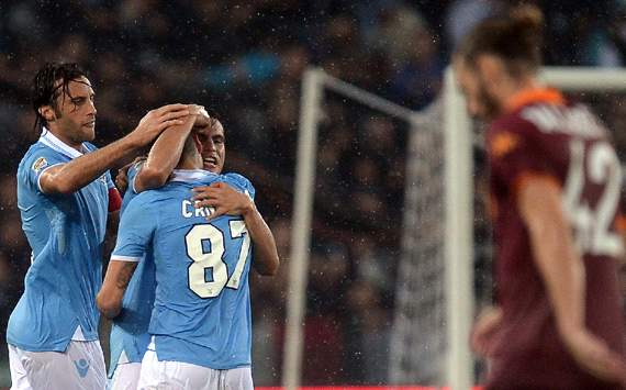 Lazio celebrating vs Roma