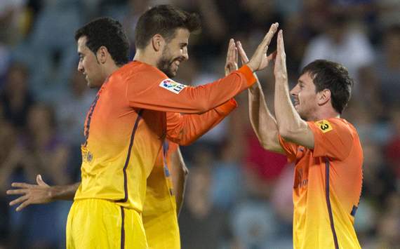 La Liga:Barcelona,Gerard Pique, Leo Messi
