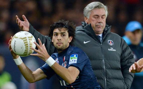 Carlo Ancelotti e Javier Pastore - PSG