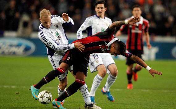 Olivier Deschacht e Kevin-Prince Boateng - Anderlecht-Milan