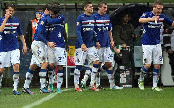 Sampdoria celebrating
