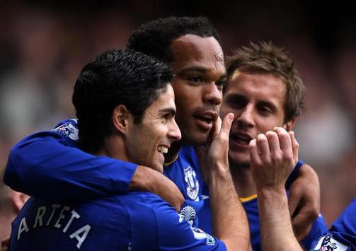 Barclays Premier League: Joleon Lescott, Mikel Arteta and Phil Jagielka , Everton - Middlesbrough (PA)
