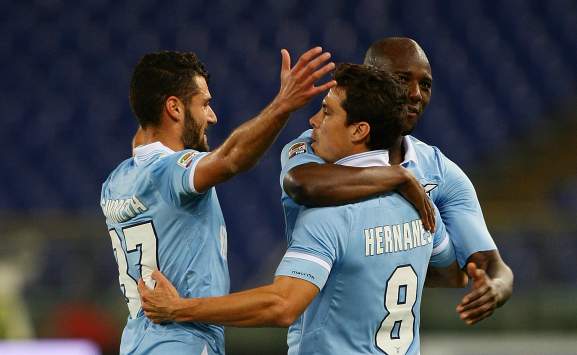 Hernanes, Ciani e Candreva in Lazio-Udinese (Serie A)