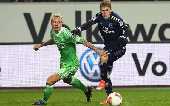 Wolfsburg vs Hamburger SV, Kjaer, Rudnevs