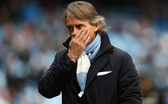 EPL; Roberto Mancini; Manchester City v Manchester United