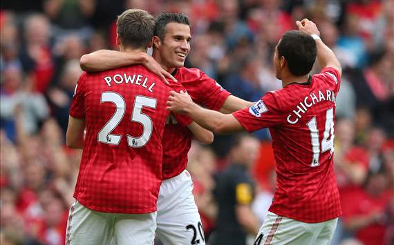 Javier Hernandez, Robin van Persie, Nick Powell, Manchester United (Getty)