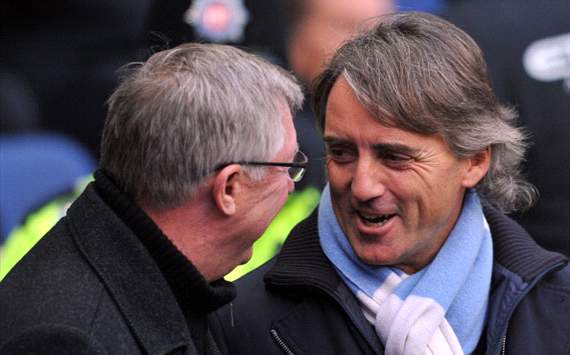 Sir Alex Ferguson and Roberto Mancini, Manchester City vs Manchester United