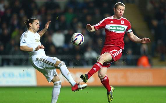 Capital One Cup: Chico Flores - Grant Leadbitter, Swansea City v Middlesbrough
