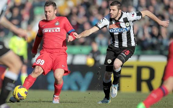 Antonio Cassano and Maurizio Domizzi - Udinese-Inter