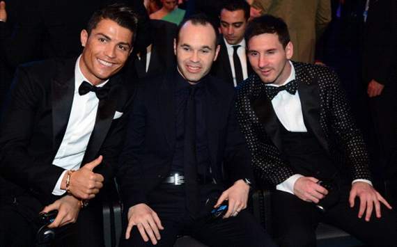 Cristiano Ronaldo, Iniesta, Messi