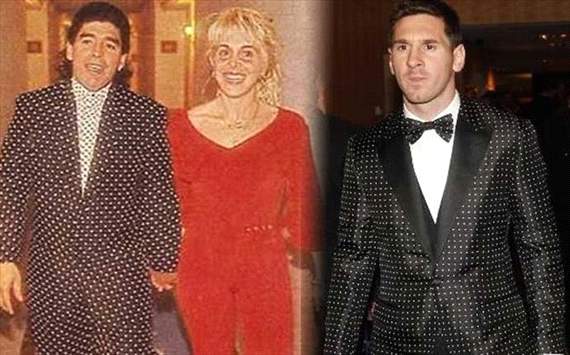 Diego Armando Maradona and his Ex-wife- Lionel Mess in Balon d'oro awards 2012