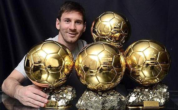 Lionel Messi y los 4 balones de oro