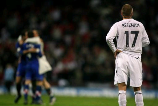 UEFA 2008 Qualifying : David Beckham,  England v Croatia (PA)