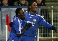 Champions League: Didier Drogba and Michael Essien, Rosenborg - Chelsea (PA)