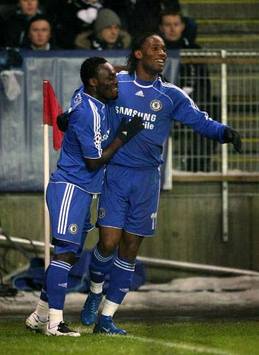 Champions League: Didier Drogba and Michael Essien, Rosenborg - Chelsea (PA)