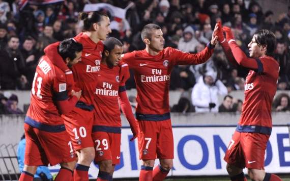Lavezzi, Ibrahimovic, Menez, Maxwell, PSG 2012-13