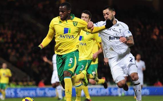 EPL, Norwich City v Tottenham Hotspur, Clint Dempsey, Sebastien Bassong