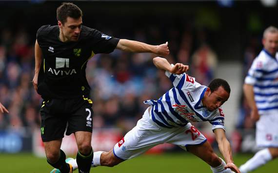 EPL - QPR vs Norwich City, Andros Townsend & Russell Martin