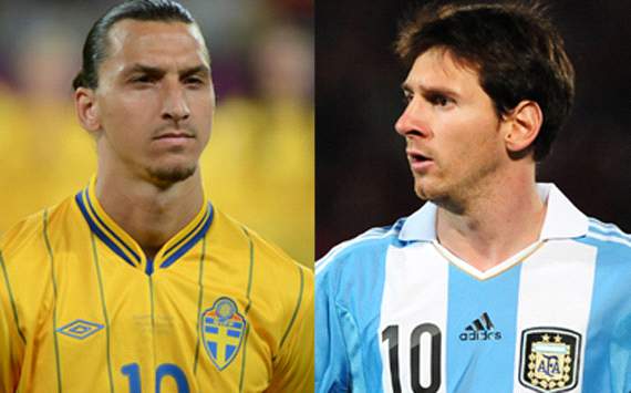 Sweden Vs Argentina:Zlatan Ibrahimovic and Lionel Messi