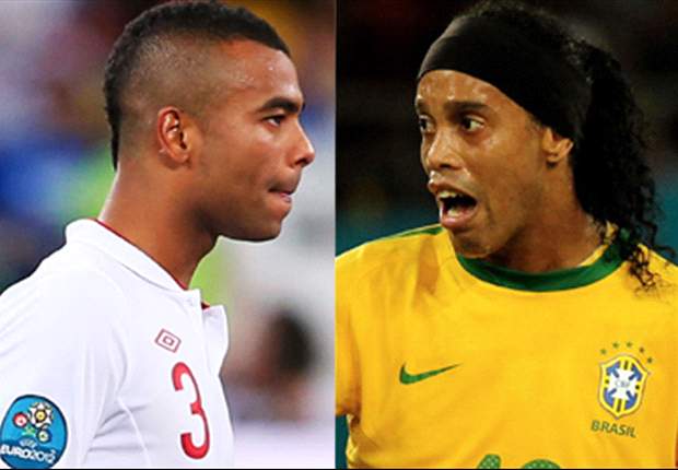 Inglaterra x Brasil: Ashley Cole e Ronaldinho Gaúcho prestes a completarem 100 jogos por suas seleções
