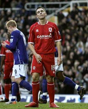 İngiltere: Stewart Downing'in Birmingham City karşısında alınan yenilgi sonrası üzüntüsü (Middlesbrough) (PA)