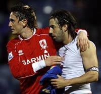 EPL: Tuncay Sanli and Julio Arca , Portsmouth v Middlesbrough (PA)
