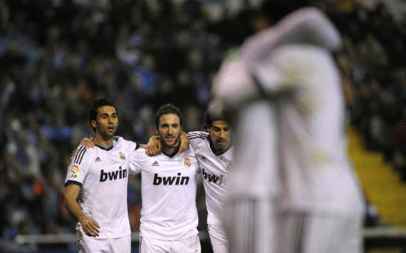 Real Madrid celebrates against Deportivo La Coruña