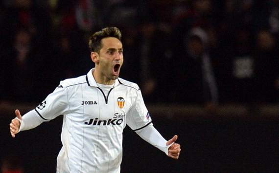 Paris SG v Valencia (Jonas celebrates after scoring) Champions League