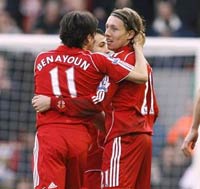 Lucas and Benayoun, Liverpool - Havant and Waterlooville (PA)
