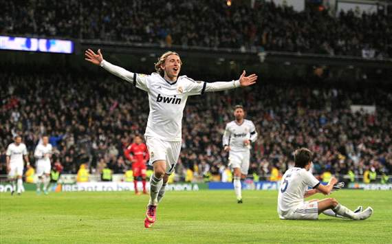 Modric celebra su gol con Real Madrid al Mallorca