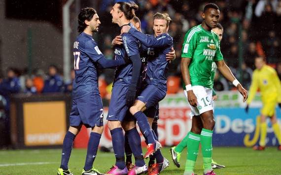 Ligue 1 : Zlatan Ibrahimovic & David Beckham & Javier Pastore (AS Saint-Etienne vs Paris SG)