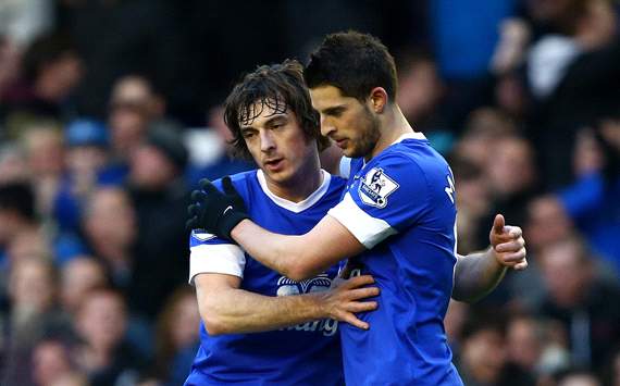 EPL - Everton v Stoke City, Kevin Mirallas, Leighton Baines