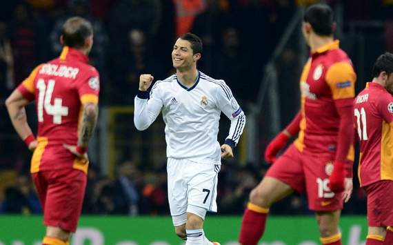 UCL: Cristiano Ronaldo (Real Madrid) celebrates goal against Galatasaray