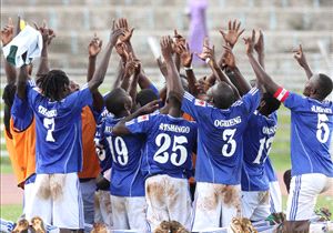 Nairobi City Stars players' celebrating a goal in a past league match