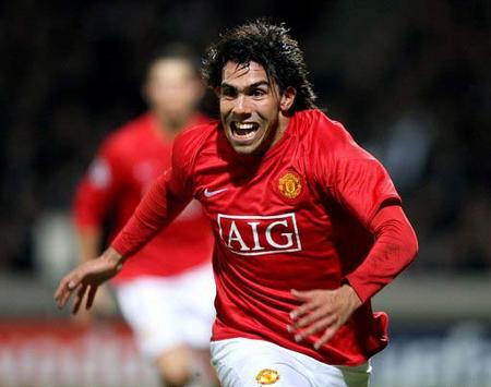 CL: Carlos Tevez , Olympique Lyon v Manchester United (PA)