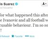 Luis Suárez se disculpa por su mordisco 