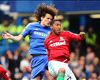 EPL - Chelsea v Swansea City, David Luiz and Jonathan de Guzman