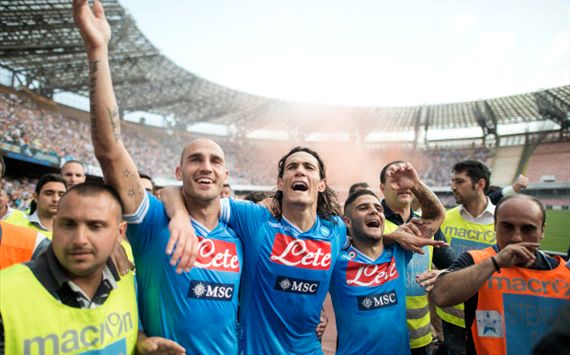 Paolo Cannavaro, Edinson Cavani, Lorenzo Insigne - Napoli-Siena