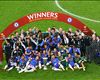 UEFA Europa League Final - Benfica v Chelsea, Chelsea players pose with the trophy