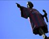 Christopher Columbus statue dressed in Barcelona shirt