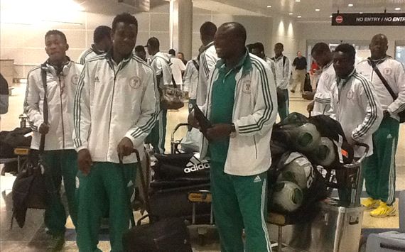 The Super Eagles on arrival at the airport in Houston