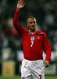 Friendly: David Beckham, France - England (PA) 